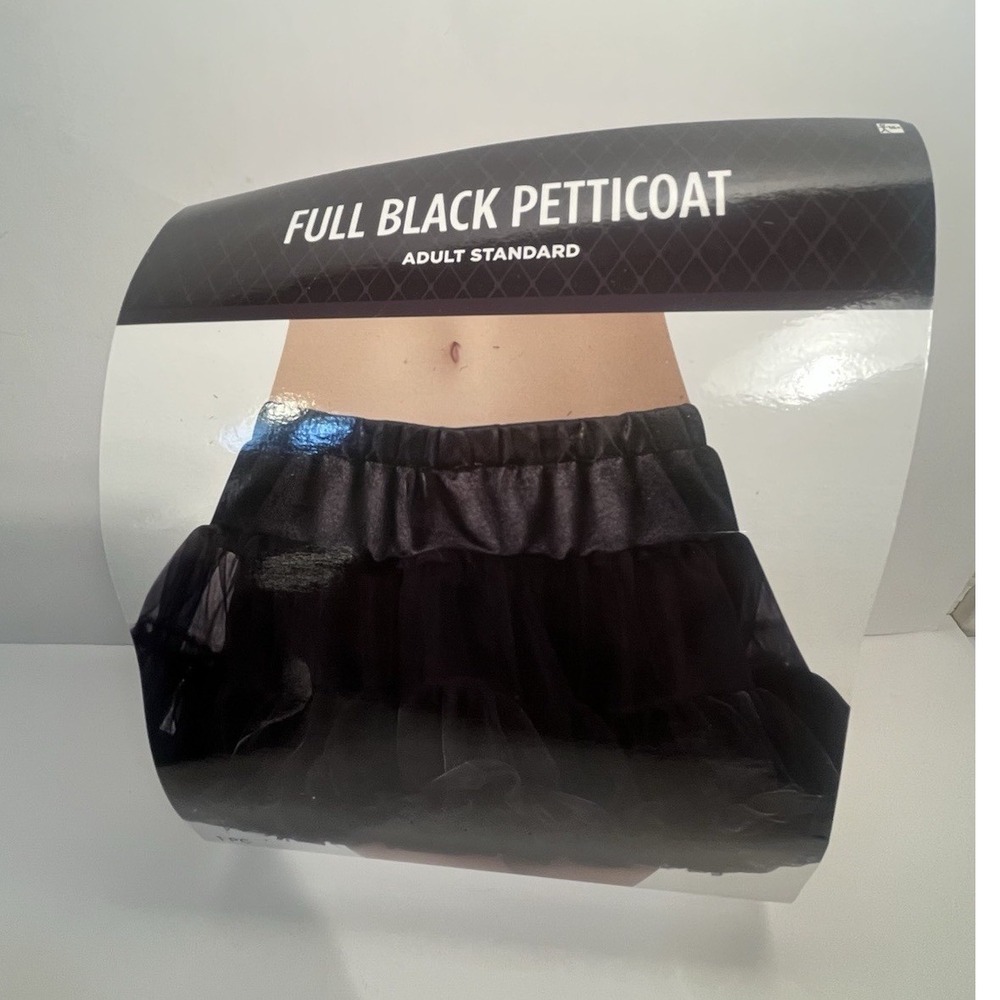 Amscan Black Petticoat Tutu Skirt Womens Up to Size 8 Halloween Costume NWT - Picture 5 of 6